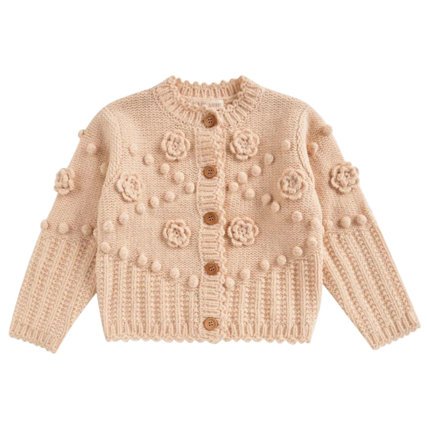 52B.GRC-W25-C0009 # Παιδική Πλεκτή Ζακέτα Cardigan Sandy Blush