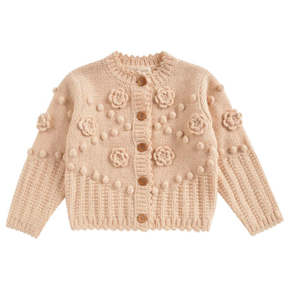 52B.GRC-W25-C0009 # Παιδική Πλεκτή Ζακέτα Cardigan Sandy Blush