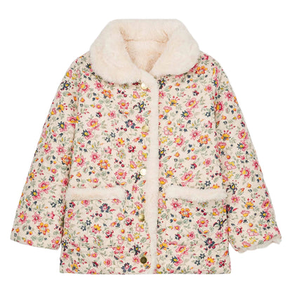 52B.GRI-W25-R0050 # Παιδικό Παλτό Διπλής Όψης Dalila Cream Wild Flowers