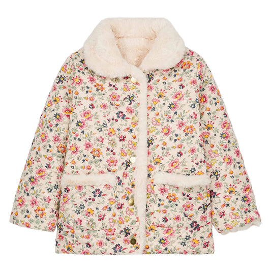 52B.GRI-W25-R0050 # Παιδικό Παλτό Διπλής Όψης Dalila Cream Wild Flowers