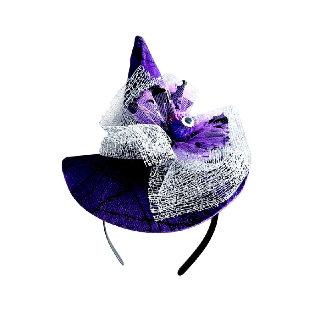 52B.HL-HEAD-WITCH-PURPLE # Kids Headband Witch Hat Purple