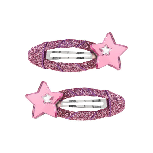 99.HAIRMOONSTARPINK # Παιδικά Κλιπς Μαλλιών Moon Star Pink