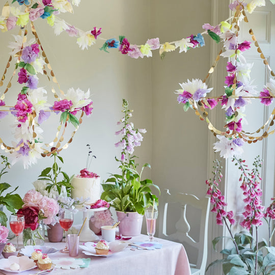 Γιρλάντα Λιλά Λουλούδια