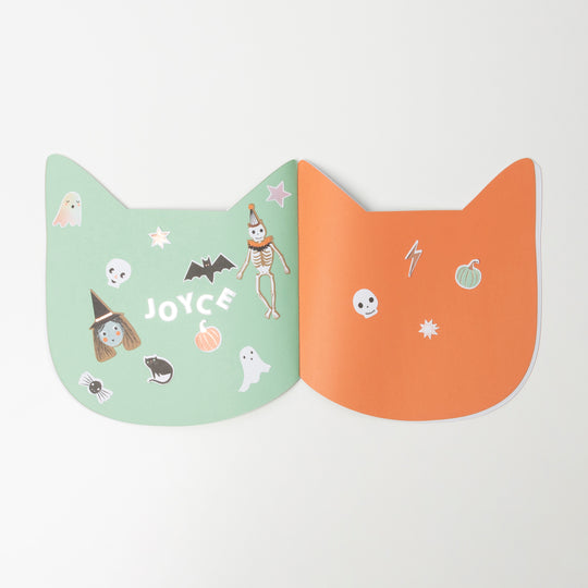 Τετράδιο Ζωγραφικής με Αυτοκόλλητα Halloween Cat