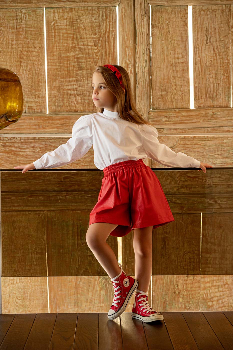 Παιδικό Σόρτς με Παγιέτες Κόκκινο