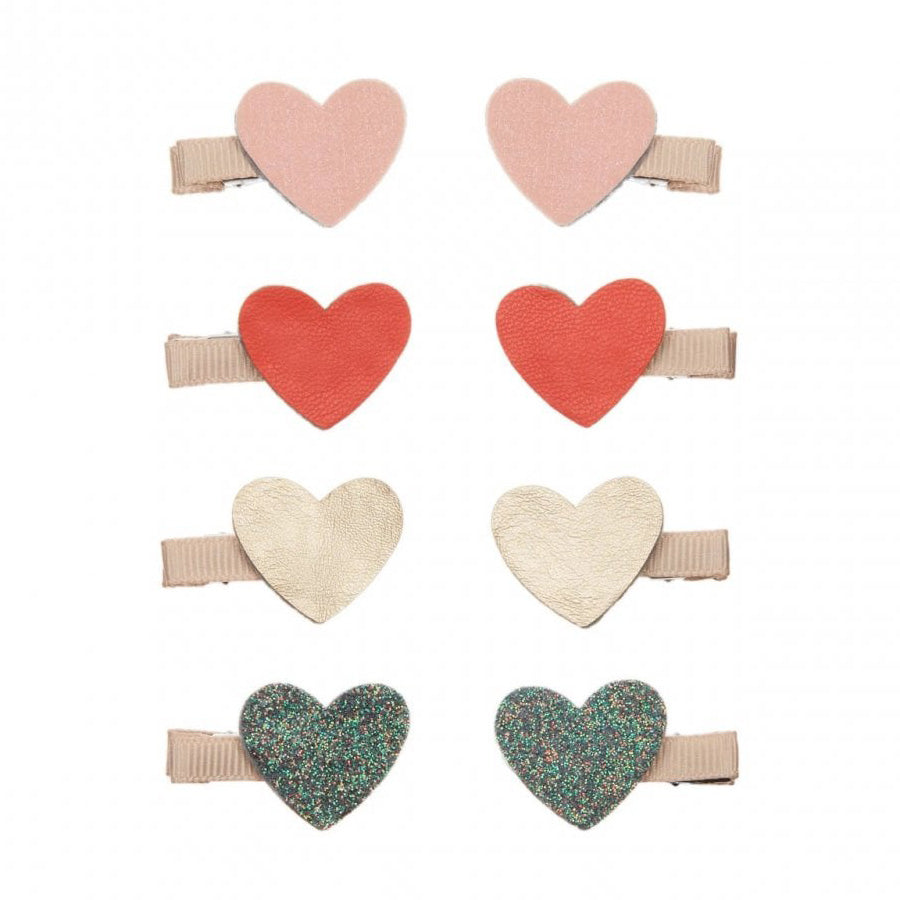 Σετ Παιδικά Κλιπ Μαλλιών Mini Retro Hearts