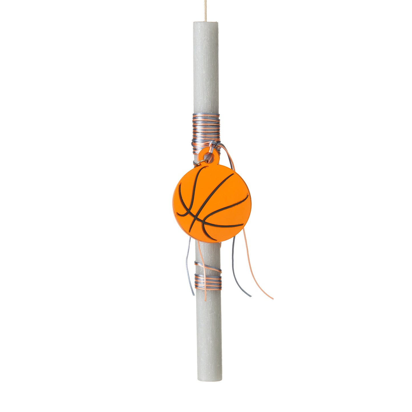99.CANDLEBASKET # Easter Candle Basketball Keychain 