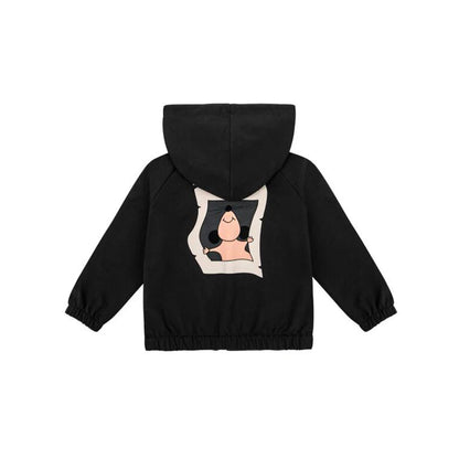 42B.MOUSE_BASIC_HOODIE # Kids Zipped Hoodie Mouse Graphite