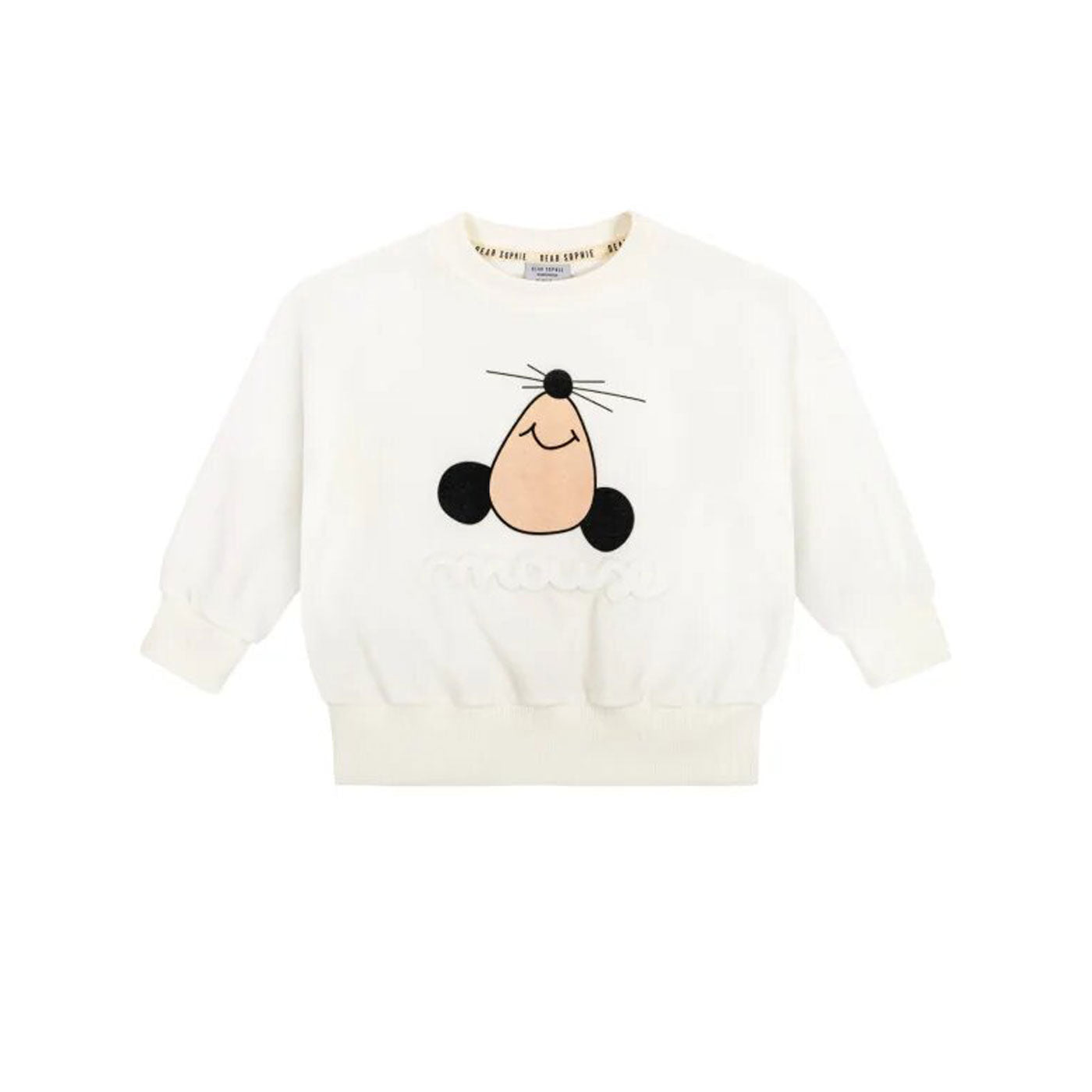 42B.MOUSE_SWEATSHIRT # Kids Sweatshirt Mouse Off White