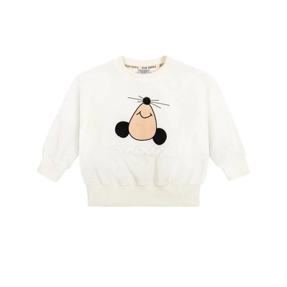 42B.MOUSE_SWEATSHIRT # Kids Sweatshirt Mouse Off White