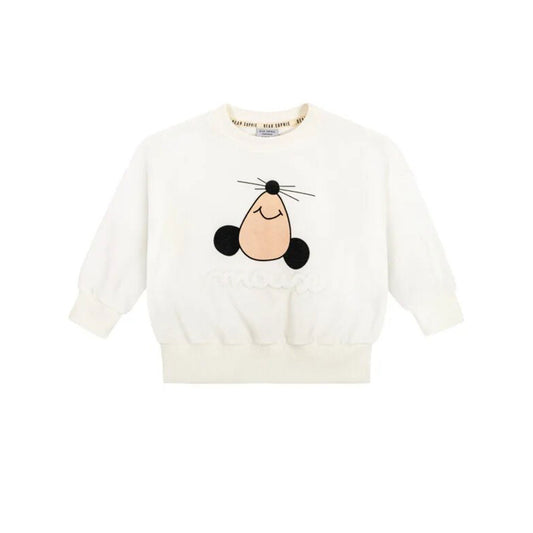 42B.MOUSE_SWEATSHIRT # Παιδική Μπλούζα Φούτερ Mouse Off White