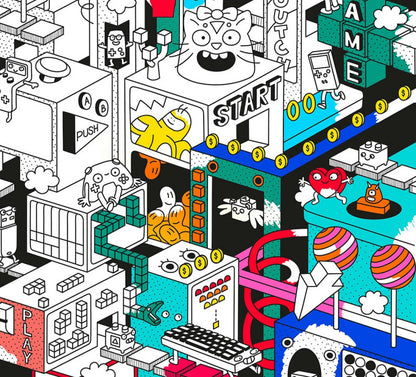 Αφίσα Γίγας Color-in Video Game με 3D Γυαλιά