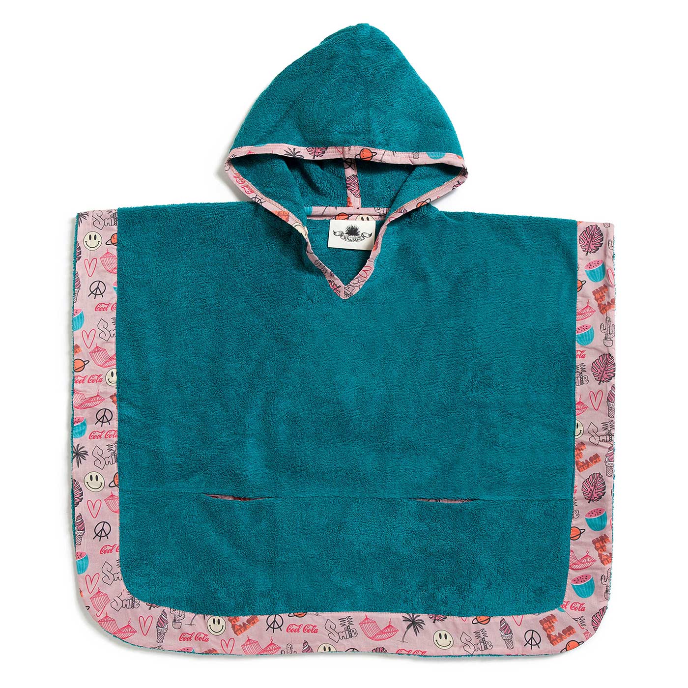 Μπουρνούζι Πόντσο Random Love Teal
