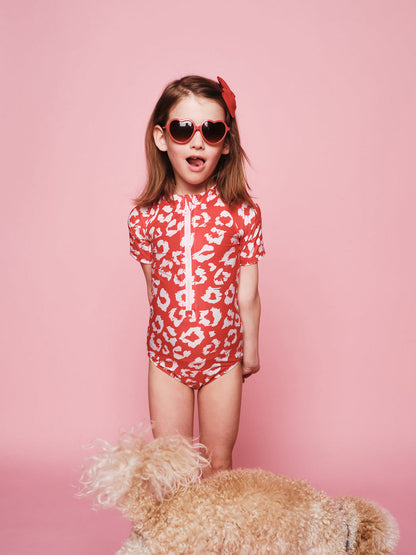 Παιδικό Κοντομάνικο Μαγιώ Red Leopard
