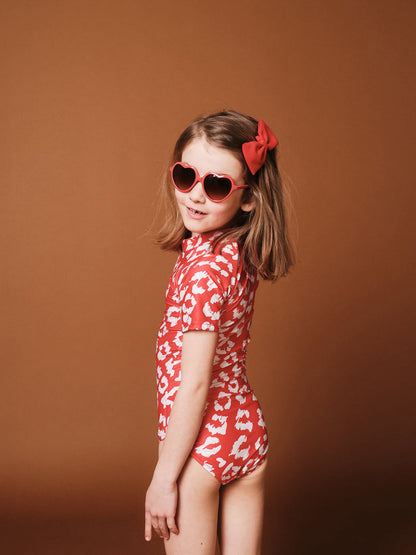 Παιδικό Κοντομάνικο Μαγιώ Red Leopard