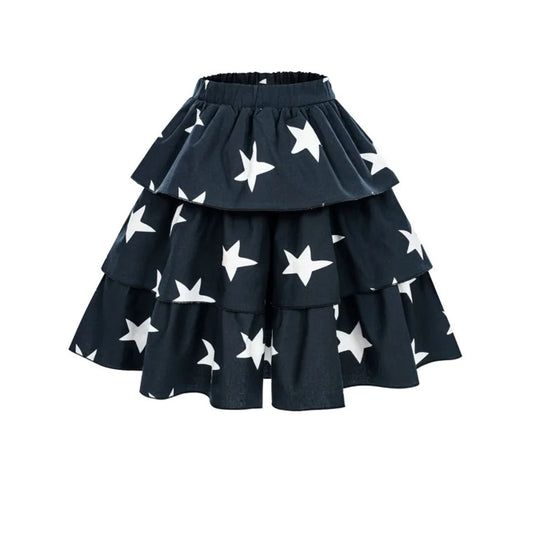 42B.STARS_WAVED_SKIRT # Παιδική Φούστα Stars Black