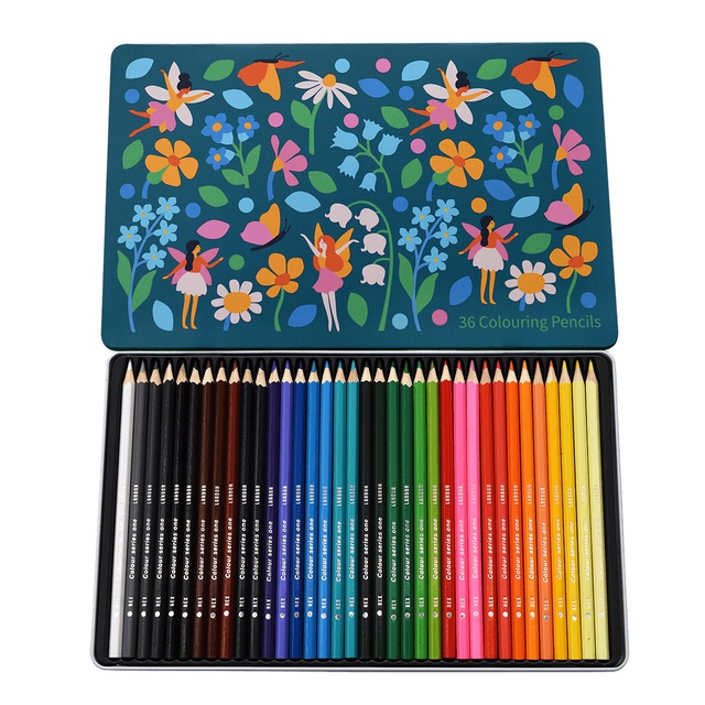 Fairies in the Garden 36 Colouring Pencils In A Tin