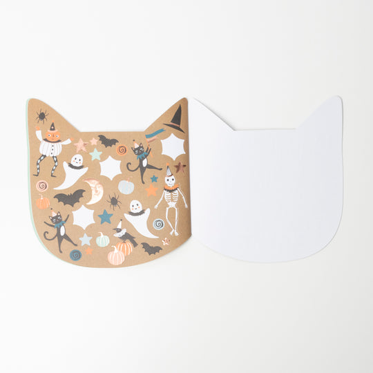 Τετράδιο Ζωγραφικής με Αυτοκόλλητα Halloween Cat