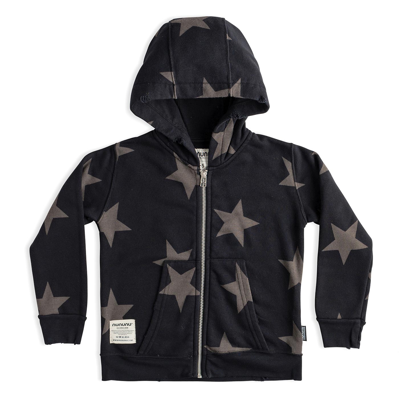 Kids Star Zipped Hoodie Black | Milkshakes and Dreams