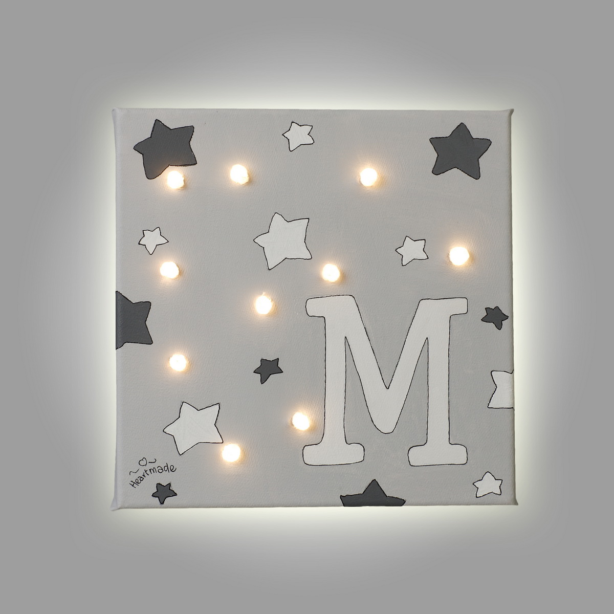 Κάδρο με Φωτισμό Personalized Αστέρια με Μονόγραμμα